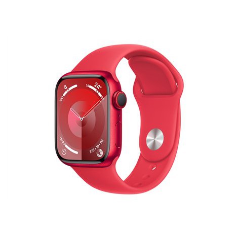 Apple Series 9 (GPS) Inteligentny zegarek Wykonany w 100% z aluminium pochodzącego z recyklingu Czerwony 41 mm Odbiornik Apple P